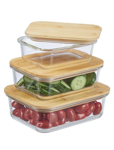 ظرف سه تکه درب چوبی