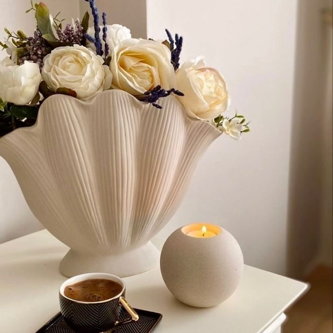 گلدان صدفی پلی رزین