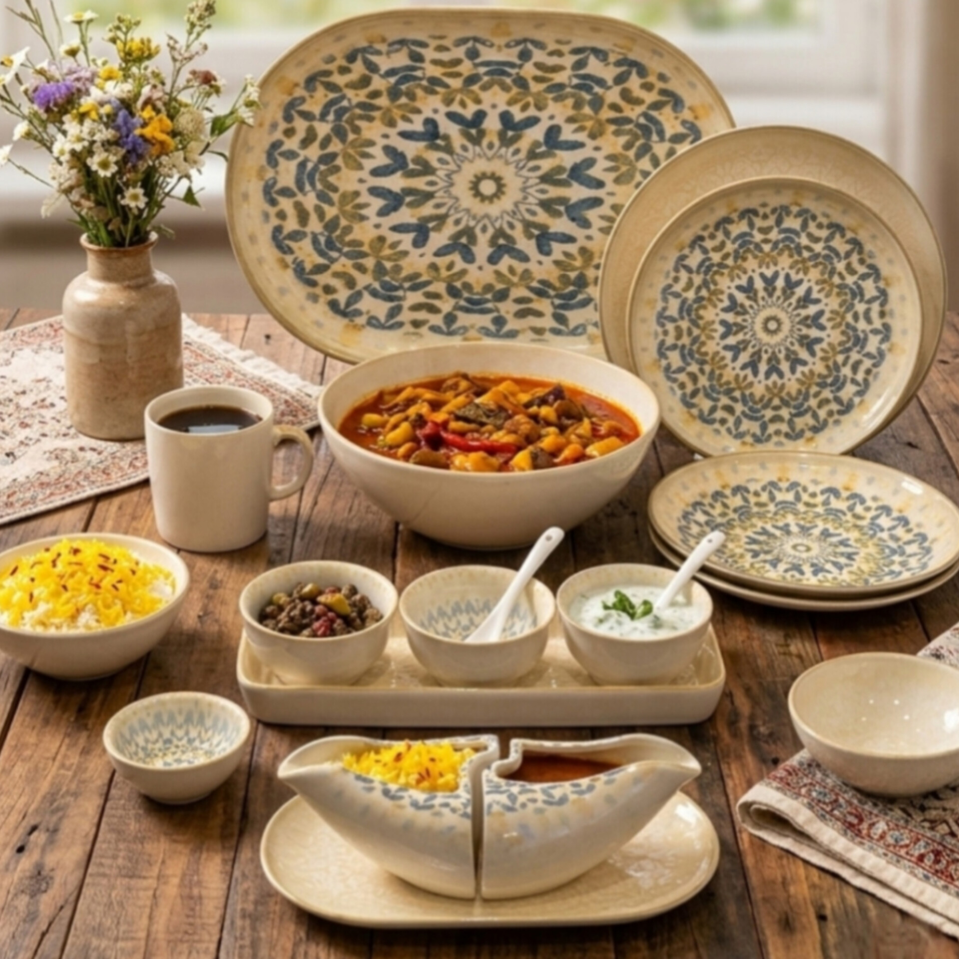 ست غذاخوری ۴۲ پارچه چینی اسپاچی